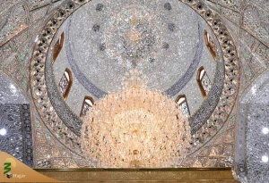 آینه‌کاری گنبد داخلی حرم مطهر امام حسین(ع) به پایان رسید