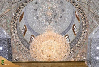 آینه‌کاری گنبد داخلی حرم مطهر امام حسین(ع) به پایان رسید