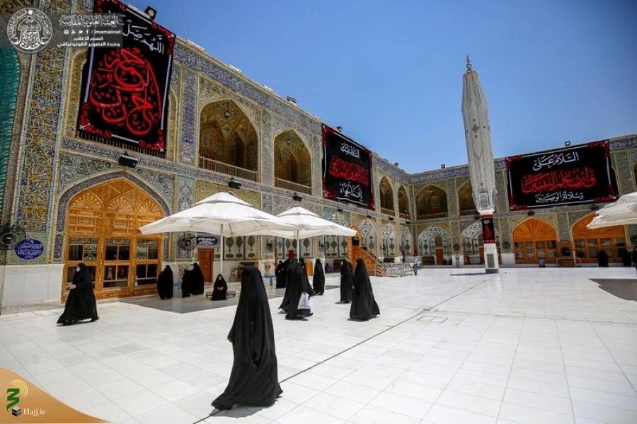حرم حضرت امیرالمؤمنین(ع) در عزای امام جواد(ع) سیاهپوش شد+ تصاویر 8