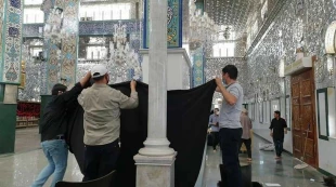 رنگ عزای حسینی در حرم حضرت زینب(س) همزمان با آغاز ماه محرم + تصاویر 5