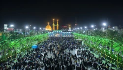 برافراشته شدن پرچم سرخ برفراز گنبد حرم های مطهر امام حسین و حضرت عباس (علیهما السلام) همزمان با فرارسیدن ماه ربیع الاول 4