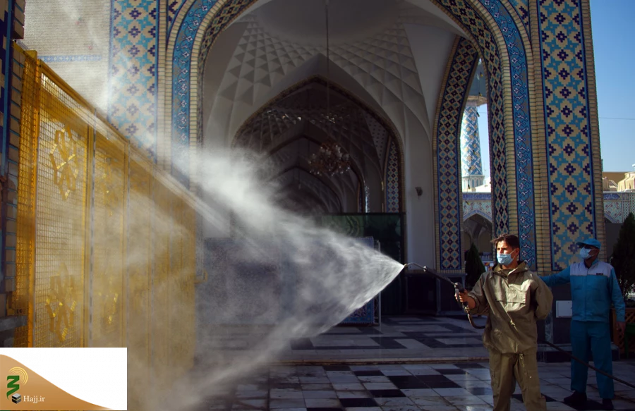تمهیدات شدید بهداشتی در حرم امام رضا (ع)+عکس 11