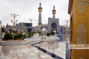 بارش باران پاییزی در حرم مطهر رضوی+ عکس