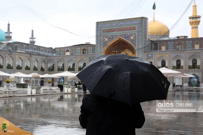 بارش باران پاییزی در حرم مطهر رضوی 4