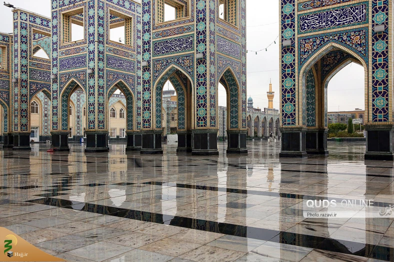 بارش باران پاییزی در حرم مطهر رضوی 5