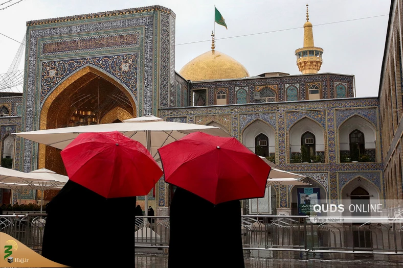 بارش باران پاییزی در حرم مطهر رضوی 6