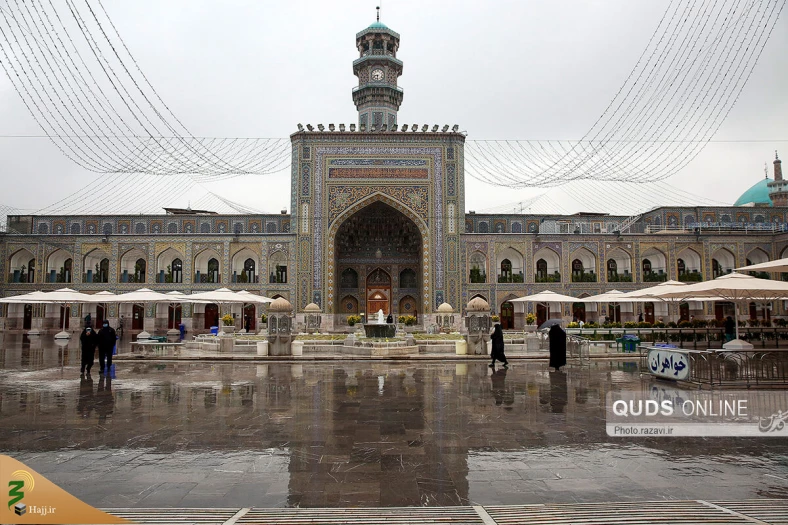 بارش باران پاییزی در حرم مطهر رضوی 7