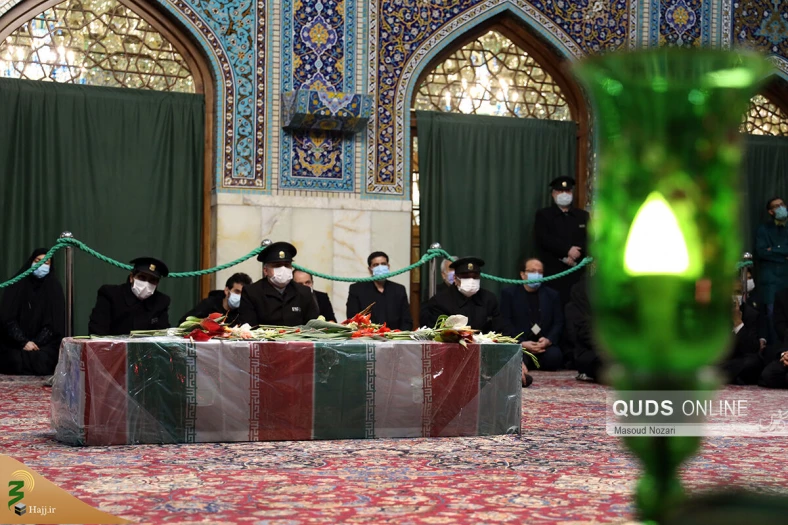 طواف پیکر دانشمند هسته ای شهید محسن فخری زاده در حریم رضوی 6