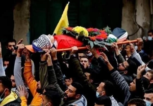 تشییع پیکر نوجوان شهید فلسطینی در رام‌الله
