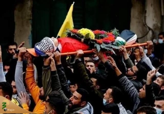 تشییع پیکر نوجوان شهید فلسطینی در رام‌الله