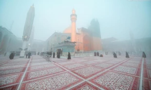 فضای مه آلود بارگاه منور علوی 12