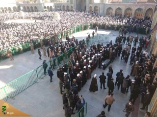 پیکرآیت الله مصباح یزدی در حرم حضرت معصومه(س) آرام گرفت