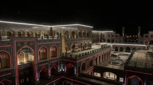 صحن حضرت زهرا(س) در نجف برای نخستین‌بار نورباران شد 2