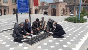 حضور مجموعه کارکنان حج و زیارت و بعثه مقام معظم رهبری در استان اردبیل بر سر مزار شهدای فاجعه منا 
 4