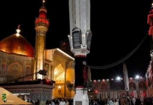 به مناسبت شهادت امام باقر(ع) پرچم عزا در حرم حضرت علی(ع) برافراشته شد 2