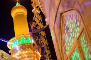 گنبد حرم امام حسین (ع) درآستانه محرم شست‌وشو شد 7