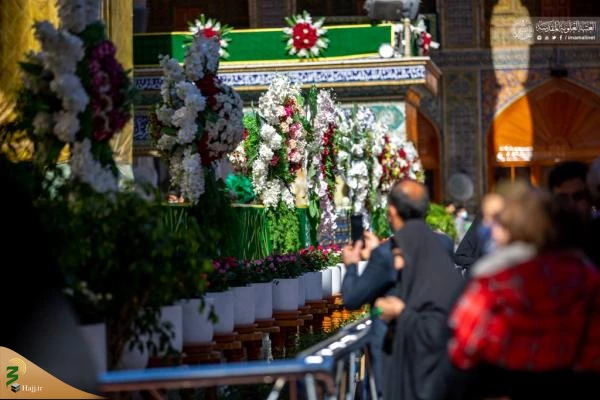 پرچم «یا سیدة نساء العالمین» بر فراز گنبد حرم امام علی(ع) 5