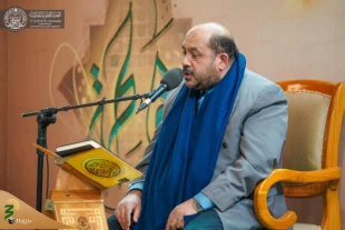 طنین تلاوت قاری آستان قدس رضوی در محفل قرآنی نجف 3