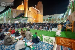 طنین تلاوت قاری آستان قدس رضوی در محفل قرآنی نجف 4