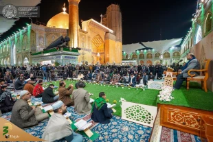 طنین تلاوت قاری آستان قدس رضوی در محفل قرآنی نجف 4