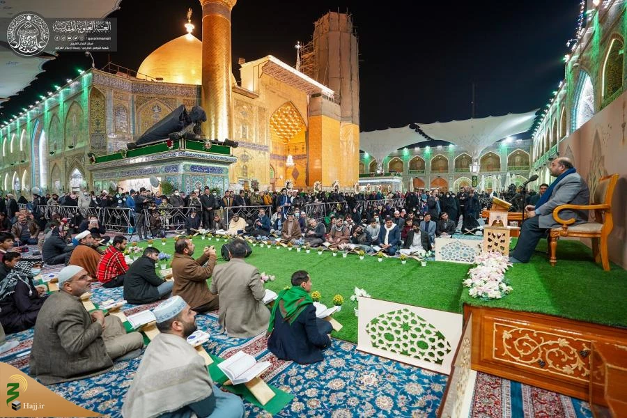 طنین تلاوت قاری آستان قدس رضوی در محفل قرآنی نجف 4