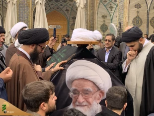 مراسم تشییع پیکر عالم ربانی حضرت آیت الله صافی گلپایگانی در نجف اشرف+آلبوم تصاویر 2