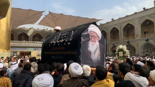 مراسم تشییع پیکر عالم ربانی حضرت آیت الله صافی گلپایگانی در نجف اشرف+آلبوم تصاویر 2