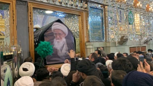 مراسم تشییع پیکر عالم ربانی حضرت آیت الله صافی گلپایگانی در نجف اشرف+آلبوم تصاویر 2