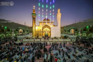 آذین بندی و گل آرایی حرم حضرت علی (ع) همزمان با میلاد آن حضرت