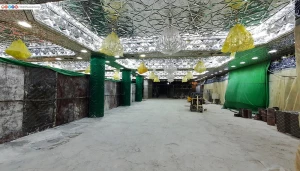 مراحل نهایی آماده کردن سرداب حرم امام حسین برای میزبانی از زائرین