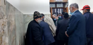 ادای احترام زائران ایرانی به مرجع عالیقدر جهان اسلام آیت الله صافی گلپایگانی در روز میلاد حضرت سید الشهدا (ع) 2