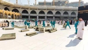 مسجدالحرام با ۲۵ هزار تخته فرش جدید مفروش شد