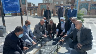 حضور مسئول نماینده بعثه مقام معظم رهبری در اردبیل بر سر مزار شهدای فاجعه منا 9