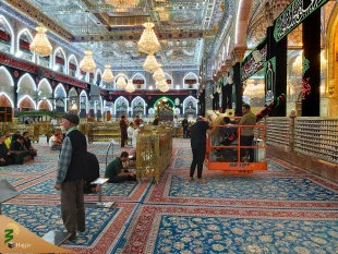 با نزدیک شدن به ماه محرم؛ حرم ارباب سیاه پوش شد 10