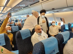 به غنیمت شمردن آخرین فرصت همکلامی با زائران بیت الله الحرام در پرواز بازگشت به میهن 3