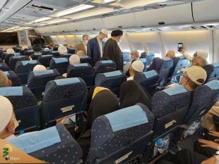 به غنیمت شمردن آخرین فرصت همکلامی با زائران بیت الله الحرام در پرواز بازگشت به میهن 6