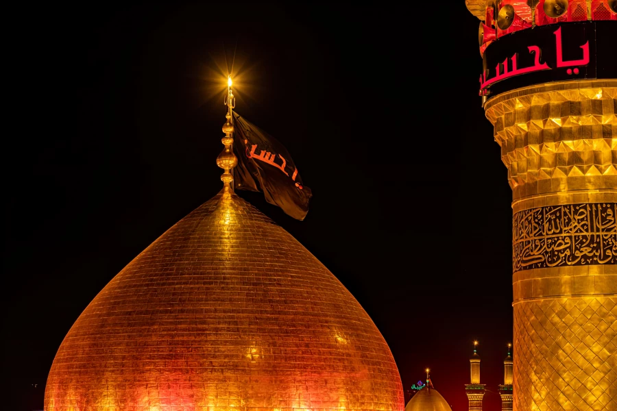 آئین تعویض پرچم گنبد حرم آستان مقدس حسینی و عباسی 2