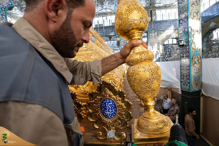 آغاز نصب ضریح حضرت زینب‌(س) در دمشق توسط خادمان آستان حضرت عباس (ع) 8