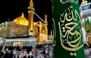 آذین بندی حرم امام علی (ع) در آستانه میلاد پیامبر(س) +تصاویر 