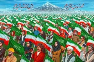 «ایران یکپارچه» دیوارنگاره جدید میدان ولیعصر(عج) شد