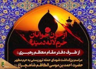 از سوی دفتر رهبر معظم انقلاب اسلامی؛

مراسم بزرگداشت شهدای حمله تروریستی به حرم مطهر حضرت شاهچراغ(ع) در شیراز برگزار می‌شود 2