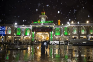 بارش باران در بین الحرمین+ عکس