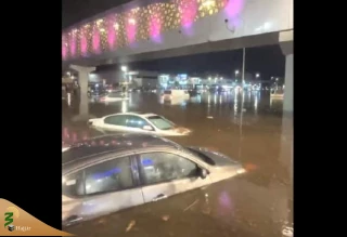 جاری شدن سیل در جده