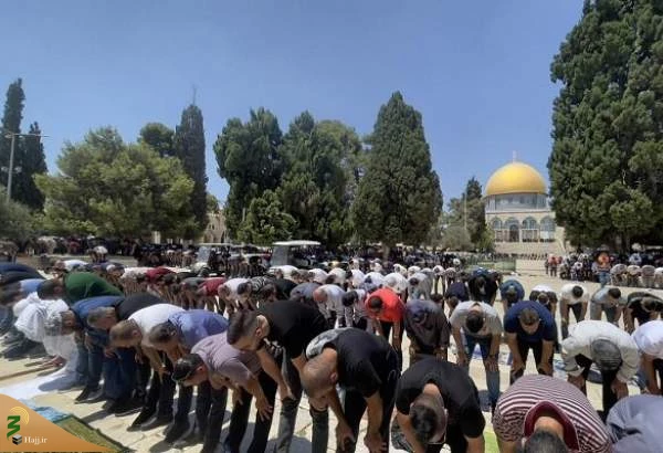 حضور ۷۵ هزار فلسطینی در نماز جمعه مسجد الاقصی 2