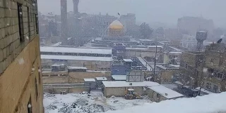 بارش برف در حرم حضرت زینب (س)