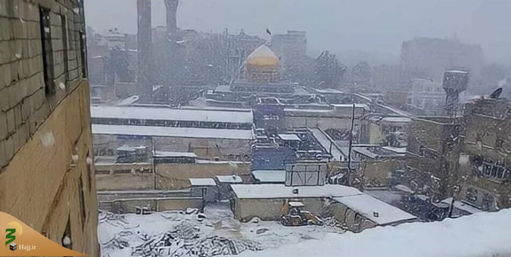 بارش برف در حرم حضرت زینب (س) 2