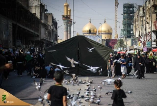 پیاده روی زائران به سمت کاظمین