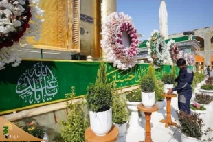 گل‌آرایی آستان مطهر علوی به مناسبت اعیاد شعبانیه+عکس 2