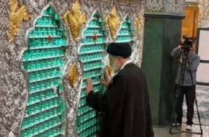 زیارت و نماز رئیس جمهوردر حرم حضرت زینب (س)