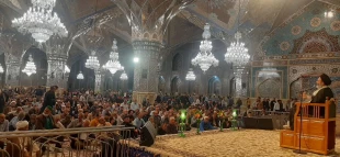 سخنرانی  و اقامه نماز نماینده ولی فقیه درحج وزیارت درجمع زائران حرم رضوی  2